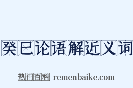 癸巳论语解近义词是什么意思的图片